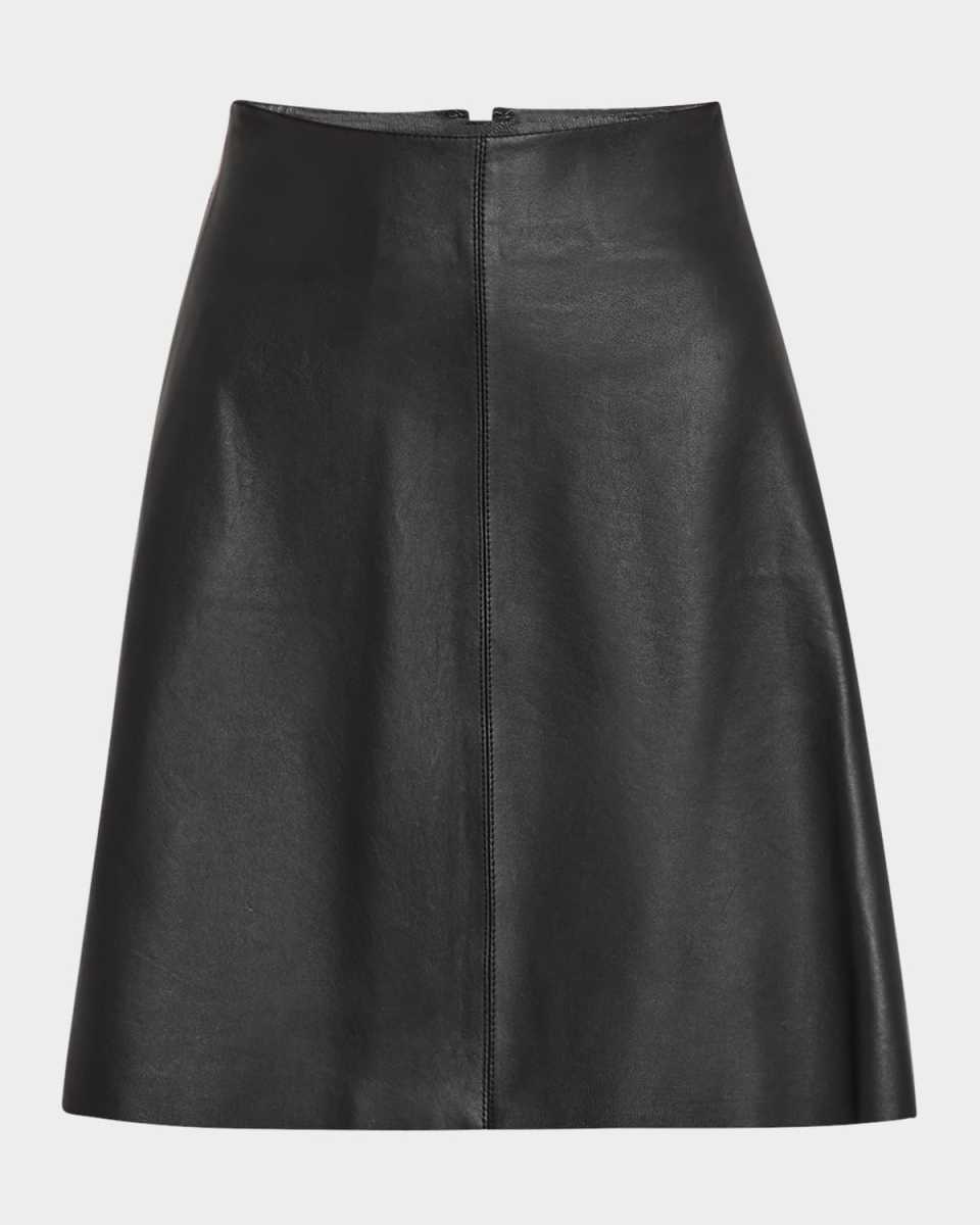 Leather A-Line Skirt
